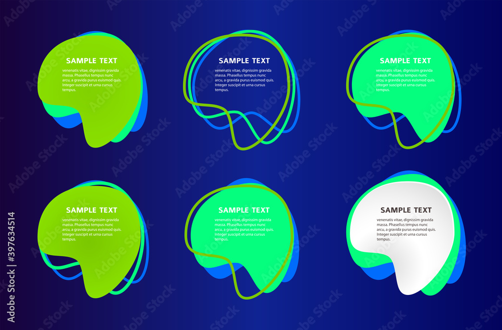 Design element with dark color, glow light gradient of communication bubbles, isolated on white background