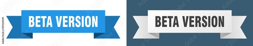 beta version ribbon. beta version isolated paper sign. banner beta version ribbon. beta version isolated paper sign. banner