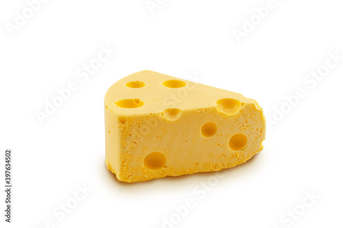 Piece of cheese cake isolated on white background with clipping path.