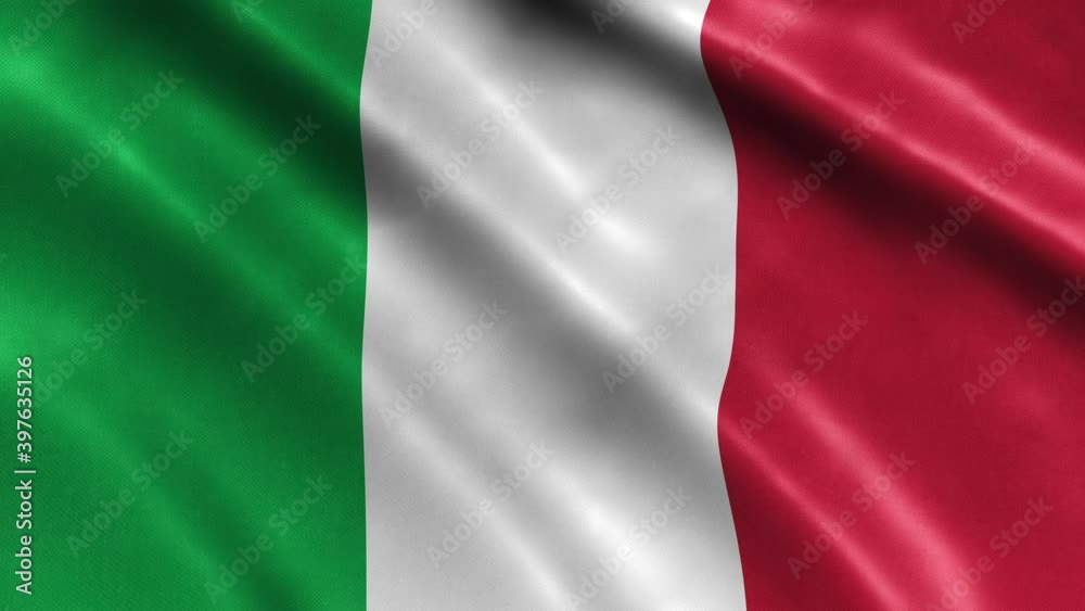 Italy National Flag Country Banner Waving 3D Loop Animation. High Quality 4K Resolution. Italy National Flag Country Banner Waving 3D Loop Animation. High Quality 4K Resolution.