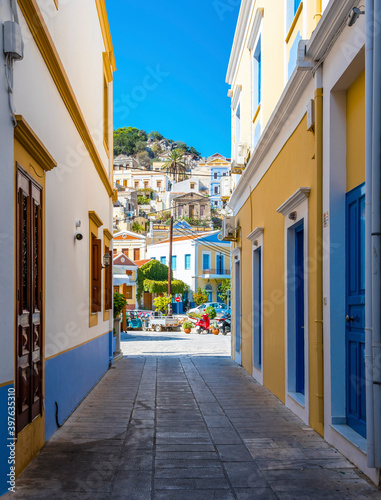 Fototapeta Naklejka Na Ścianę i Meble -  Symi Island street view in Greece.