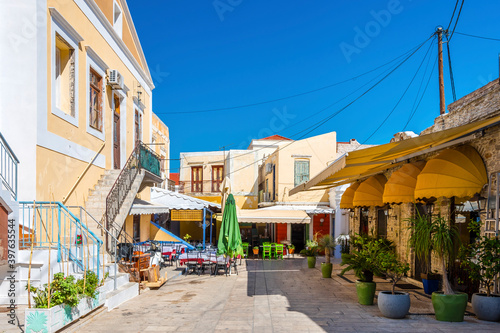 Fototapeta Naklejka Na Ścianę i Meble -  Symi Island street view in Greece.
