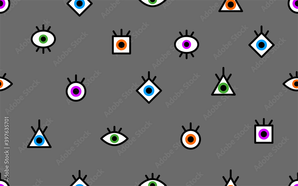 Seamless abstract geometric eye pattern. Fashion background Seamless abstract geometric eye pattern. Fashion background