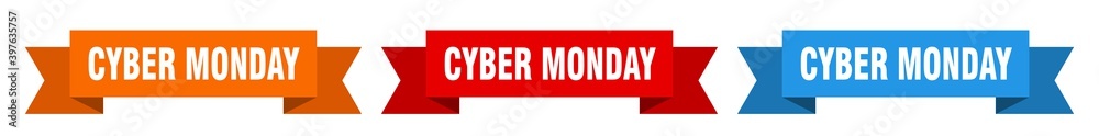 cyber monday ribbon. cyber monday isolated paper sign. banner cyber monday ribbon. cyber monday isolated paper sign. banner