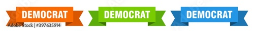 democrat ribbon. democrat isolated paper sign. banner