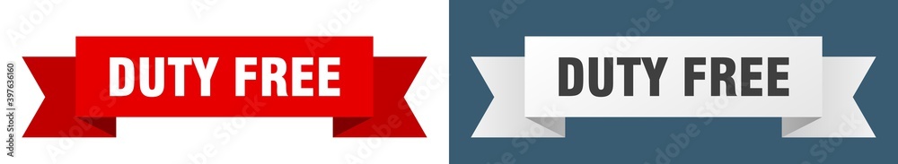 duty free ribbon. duty free isolated paper sign. banner duty free ribbon. duty free isolated paper sign. banner