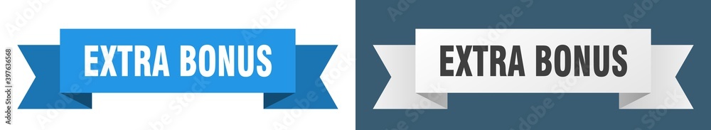 extra bonus ribbon. extra bonus isolated paper sign. banner extra bonus ribbon. extra bonus isolated paper sign. banner