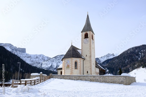 Parish Church of San Vito in Dolomites Alps, Italy