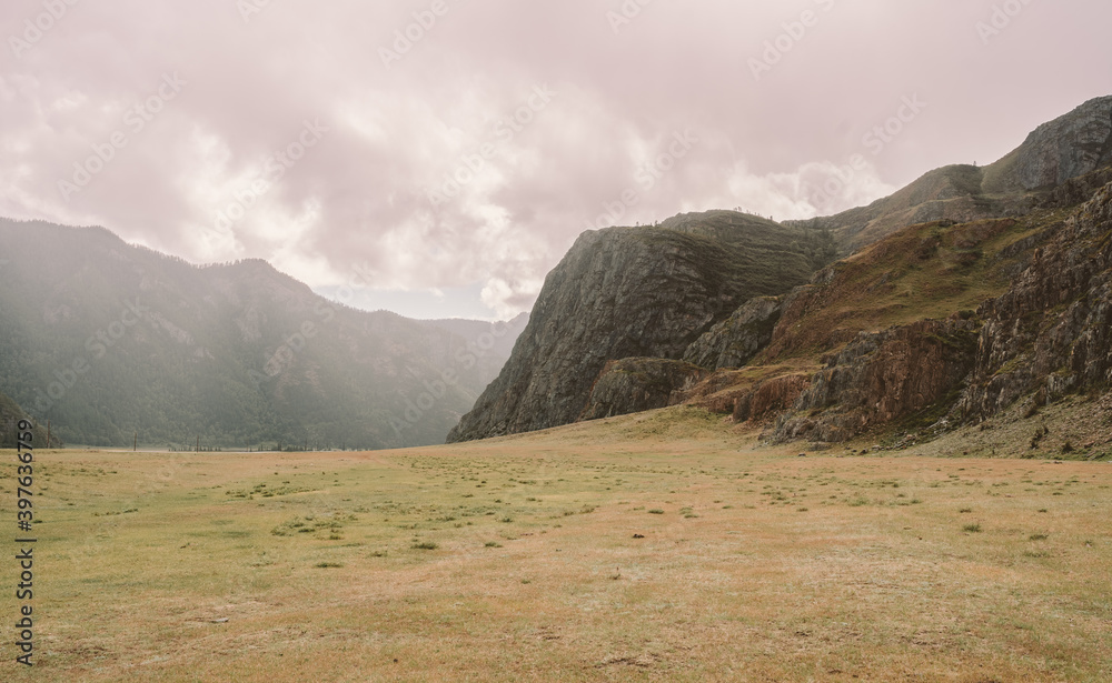 misty mountain landscape