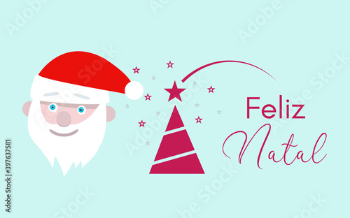 Feliz Natal. Papai Noel. Mensagem para impressao.