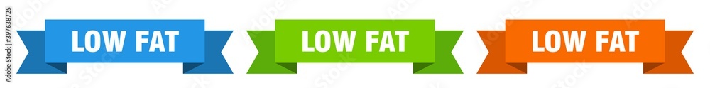 low fat ribbon. low fat isolated paper sign. banner low fat ribbon. low fat isolated paper sign. banner