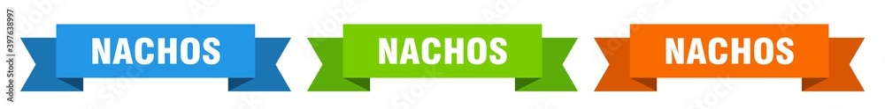 nachos ribbon. nachos isolated paper sign. banner nachos ribbon. nachos isolated paper sign. banner