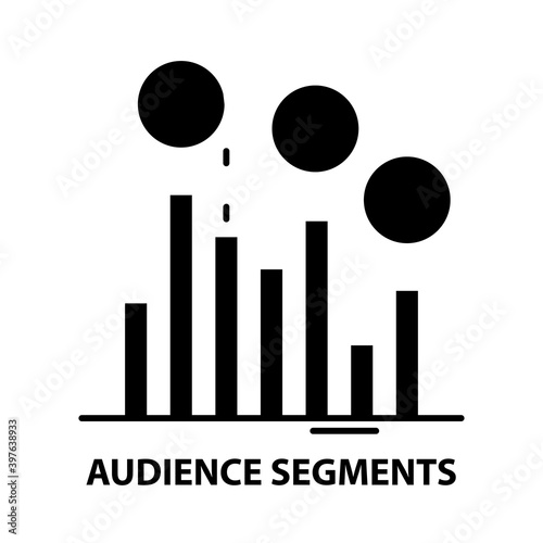 audience segments icon, black vector sign with editable strokes, concept illustration