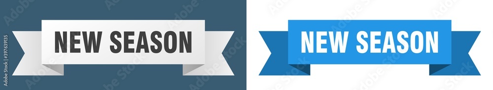new season ribbon. new season isolated paper sign. banner new season ribbon. new season isolated paper sign. banner