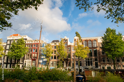 City Amsterdam in Autumn between canals