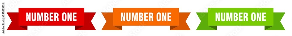 number one ribbon. number one isolated paper sign. banner number one ribbon. number one isolated paper sign. banner