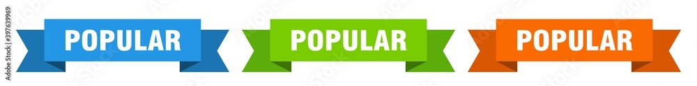 popular ribbon. popular isolated paper sign. banner popular ribbon. popular isolated paper sign. banner