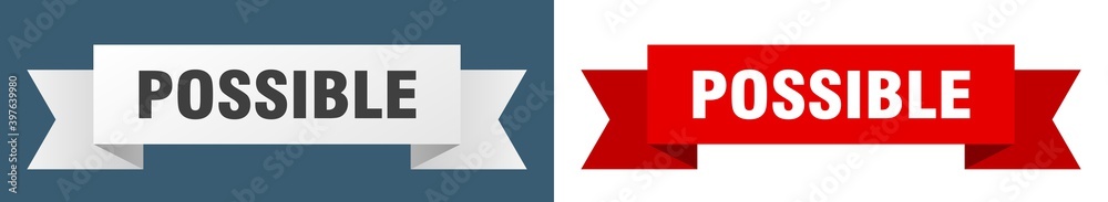 possible ribbon. possible isolated paper sign. banner possible ribbon. possible isolated paper sign. banner