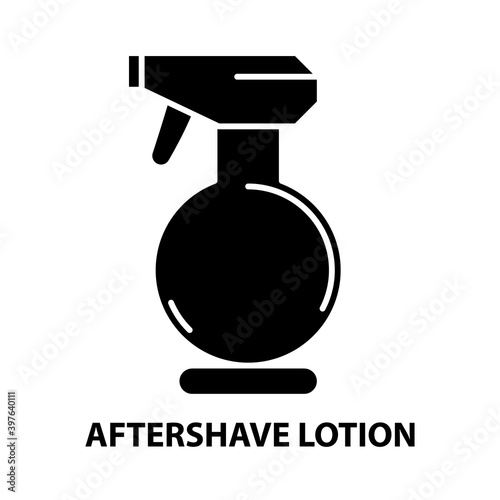 aftershave lotion icon, black vector sign with editable strokes, concept illustration