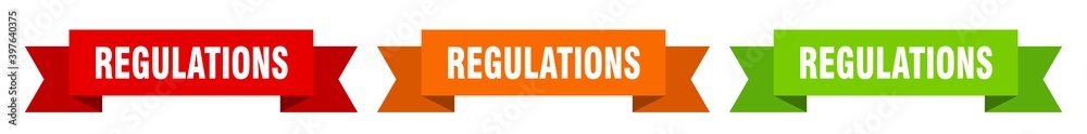 regulations ribbon. regulations isolated paper sign. banner regulations ribbon. regulations isolated paper sign. banner