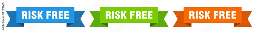 risk free ribbon. risk free isolated paper sign. banner risk free ribbon. risk free isolated paper sign. banner
