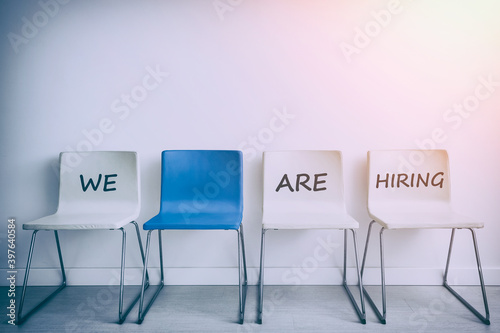Φωτογραφία Chair background concept - recruitment hire hiring interview