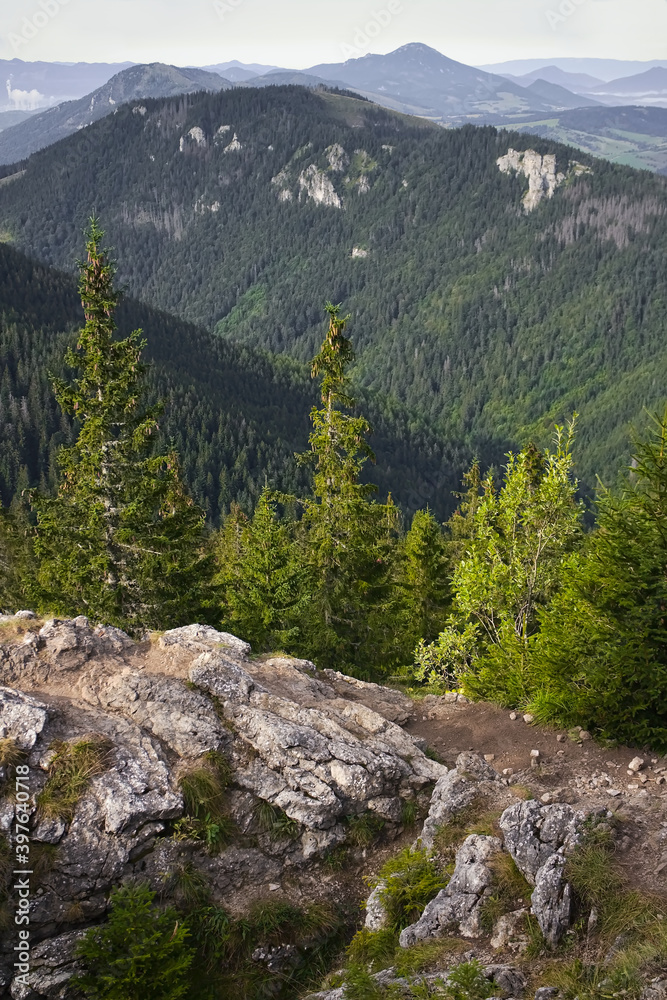 Western Tatras, Sivy vrch - view of the Chocske mountains. Western Tatras, Sivy vrch - view of the Chocske mountains.