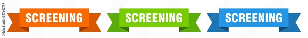 screening ribbon. screening isolated paper sign. banner screening ribbon. screening isolated paper sign. banner