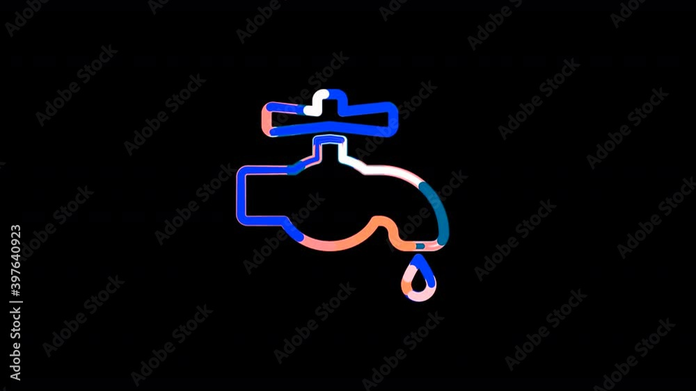Circles gather in symbol faucet drip. After it crumbles in a line and moves to the camera. Alpha channel black Circles gather in symbol faucet drip. After it crumbles in a line and moves to the camera. Alpha channel black