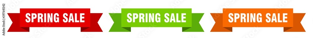 spring sale ribbon. spring sale isolated paper sign. banner
