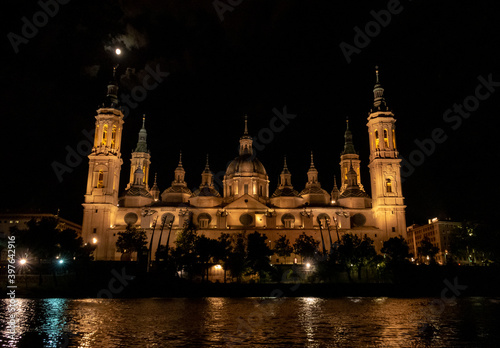 Spanish cathedral at night