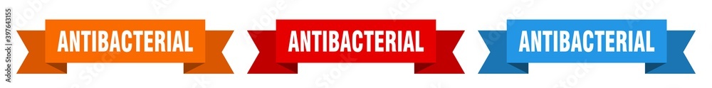 antibacterial ribbon. antibacterial isolated paper sign. banner antibacterial ribbon. antibacterial isolated paper sign. banner