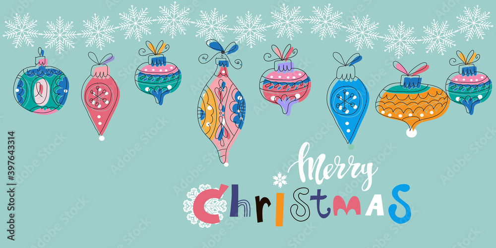 Naklejka premium Merry Christmas banner 5