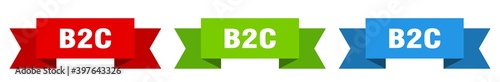 b2c ribbon. b2c isolated paper sign. banner