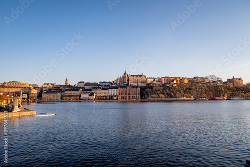 Sweden Stockholm harbour Sea border in spring