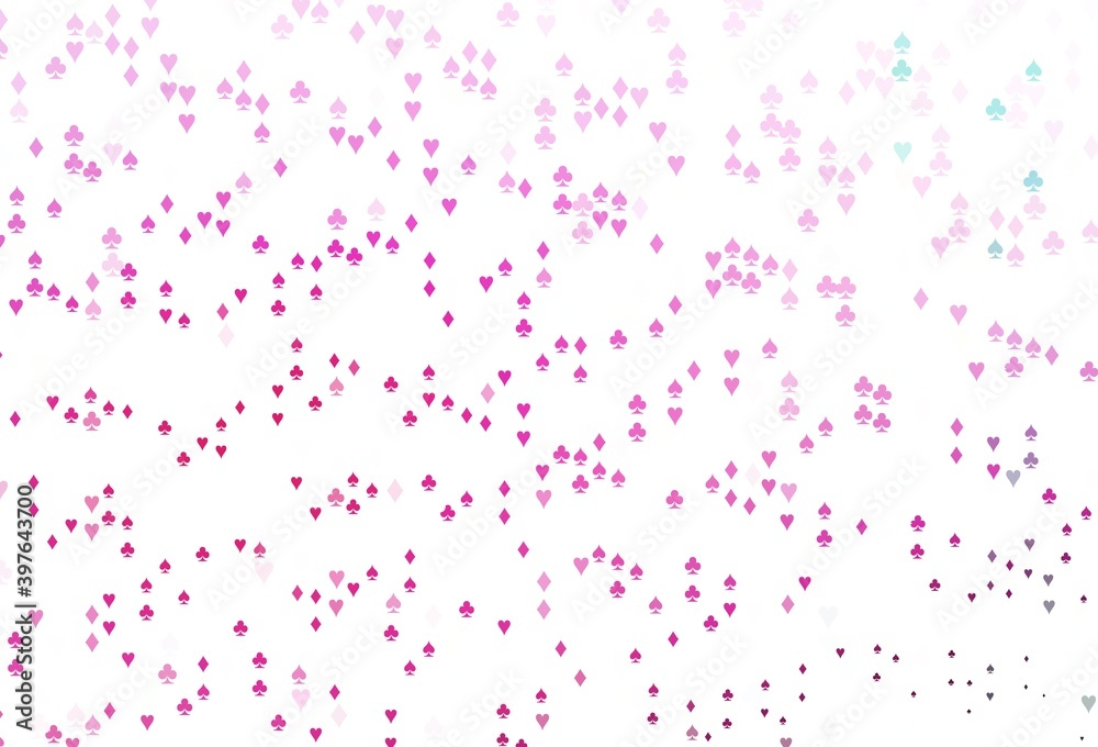 Light Pink vector template with poker symbols. Light Pink vector template with poker symbols.
