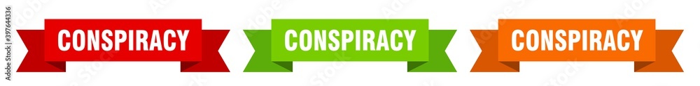 conspiracy ribbon. conspiracy isolated paper sign. banner conspiracy ribbon. conspiracy isolated paper sign. banner