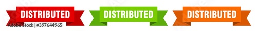 distributed ribbon. distributed isolated paper sign. banner