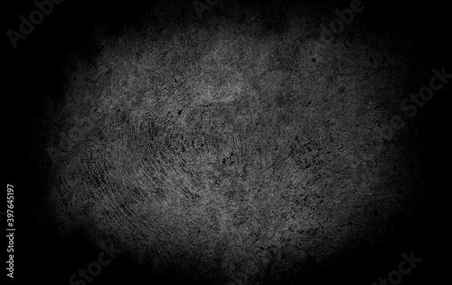 Old wall texture cement dark black gray background abstract grey color design are light with white gradient background.