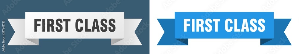 first class ribbon. first class isolated paper sign. banner first class ribbon. first class isolated paper sign. banner