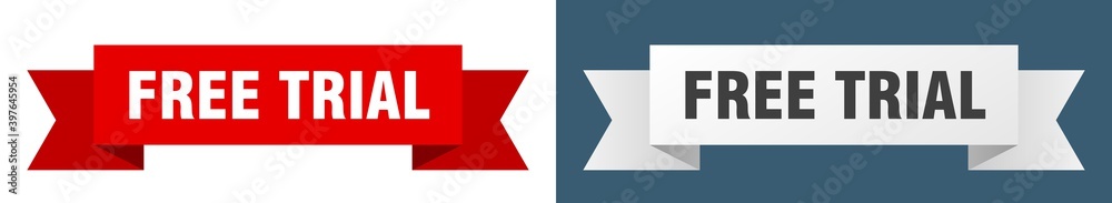 free trial ribbon. free trial isolated paper sign. banner free trial ribbon. free trial isolated paper sign. banner