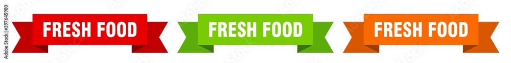 fresh food ribbon. fresh food isolated paper sign. banner fresh food ribbon. fresh food isolated paper sign. banner