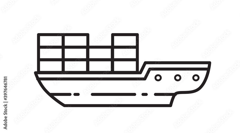 Ferry with a cargo. Delivery across the ocean. Ferry with a cargo. Delivery across the ocean.