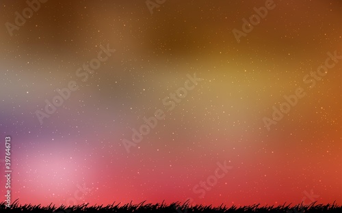 Light Red, Yellow vector layout with cosmic stars.