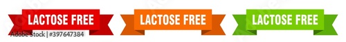 lactose free ribbon. lactose free isolated paper sign. banner