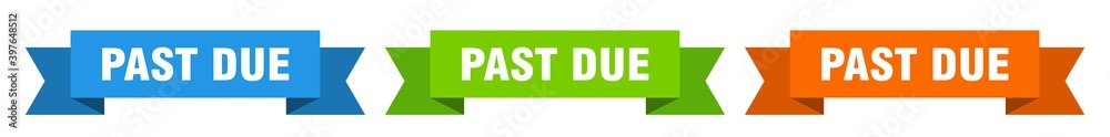 past due ribbon. past due isolated paper sign. banner past due ribbon. past due isolated paper sign. banner