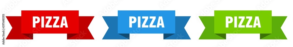 pizza ribbon. pizza isolated paper sign. banner pizza ribbon. pizza isolated paper sign. banner