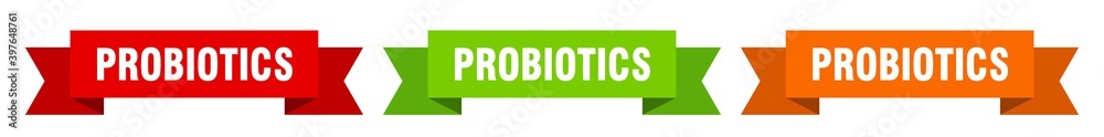 probiotics ribbon. probiotics isolated paper sign. banner probiotics ribbon. probiotics isolated paper sign. banner