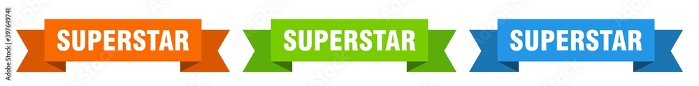 superstar ribbon. superstar isolated paper sign. banner