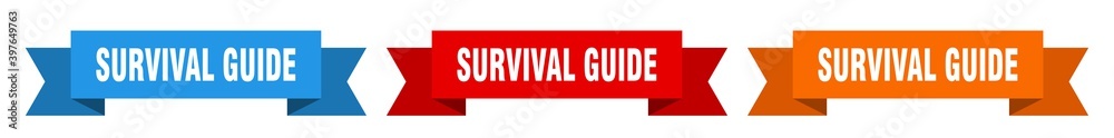 survival guide ribbon. survival guide isolated paper sign. banner survival guide ribbon. survival guide isolated paper sign. banner